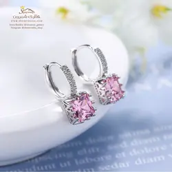 گوشواره زنانه رینگی تک نگین مشکی مدل EAR759S0