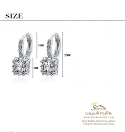 گوشواره زنانه رینگی تک نگین مشکی مدل EAR759S0