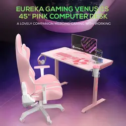 میز گیمینگ صورتی Eureka Venus ERK-144-PK-V1 - شمرون شاپ