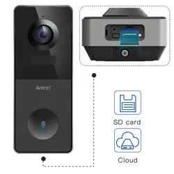 زنگ در هوشمند آرنتی Arenti VBELL1 2K Ultra HD Battery Video Doorbell همراه با کارت حافظه - شمرون شاپ