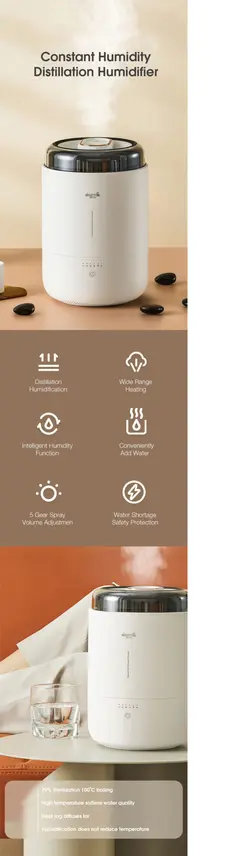 دستگاه بخور گرم شیائومی Xiaomi Deerma DEM-RZ100 Constant Distillation Humidifier ظرفیت 2.3 لیتر