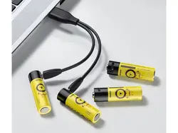 پک 4 عددی باتری قلمی شارژی بیسوس Baseus PCWH000311 دارای پورت - شمرون شاپ