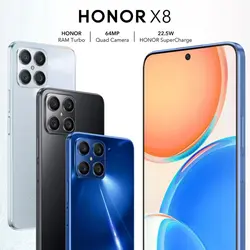 گوشی موبایل آنر مدل Honor X8 دو سیم کارت ظرفیت 128/6 گیگابایت (آبی) - شمرون شاپ