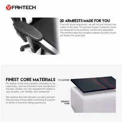 صندلی گیمینگ سفید Gaming Chair Fantech ALPHA GC-182 White - شمرون شاپ