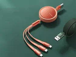 کابل شارژسه سر مک دودو Mcdodo CA-725 3in1 Retractable Charging Cable 1.2M نارنجی - شمرون شاپ