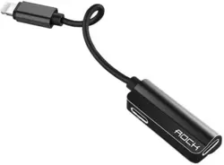 مبدل لایتنینگ به لایتنینگ راک Rock RCB0588 Lightning Audio Cable - شمرون شاپ