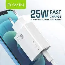 شارژر دیواری سریع تایپ سی باوین Bavin PC657Y-PD Fast Charger - شمرون شاپ