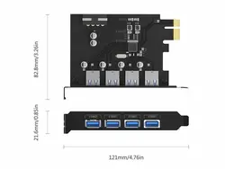 هاب یو اس بی اینترنال 2 پورت اوریکو Orico 2 Port USB3.0 PCI-E Expansion Card PME-4UI - شمرون شاپ