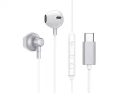 هندزفری سیمی تایپ سی جویروم JOYROOM Digital Type-C Wired Earbuds in ear JR-EC03 سفید - شمرون شاپ