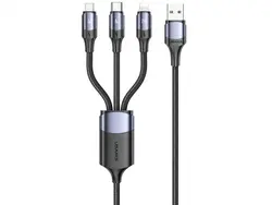کابل دیتا و شارژ سریع سه سر 1.2 متری یوسامز Usams US-SJ510 3 IN 1 Data Cable 6A - شمرون شاپ