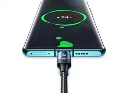 کابل دیتا و شارژ سریع سه سر 1.2 متری یوسامز Usams US-SJ510 3 IN 1 Data Cable 6A - شمرون شاپ