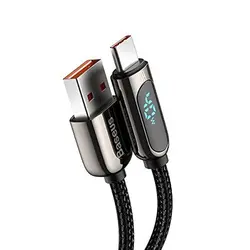 کابل تایپ‌سی به یو‌اس‌بی شارژ سریع بیسوس Baseus Display Fast Charging Data Cable 1m 5A CATSK-01 - شمرون شاپ