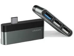 هاب 3 پورت تایپ سی یوسامز Usams US-SJ461 Type-C mini HUB (3 USB Ports) - شمرون شاپ