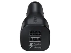 شارژر فندکی سریع سامسونگ با کابل میکرو یو اس بی (بدون پک) Samsung Fast Charging Dual Car Charger - شمرون شاپ