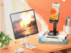 پایه نگهدارنده رومیزی تبلت و گوشی هوکو (سفید) Hoco S28 Folding Desktop Stand - شمرون شاپ