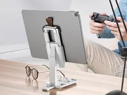 پایه نگهدارنده رومیزی تبلت و گوشی هوکو (سفید) Hoco S28 Folding Desktop Stand - شمرون شاپ