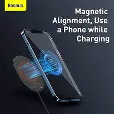 شارژر وایرلس مگنتی بیسوس Baseus BS-W518 Light Magnetic Wireless Charger - شمرون شاپ