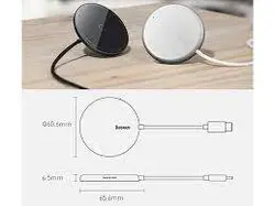 شارژر وایرلس مگنتی بیسوس Baseus Simple mini Magnetic Wireless Charger - شمرون شاپ