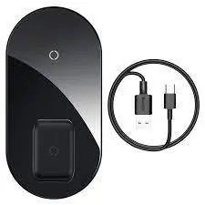 شارژر وایرلس 2 تایی گوشی و ایرپاد پرو بیسوس Baseus Simple BS-W508 Wireless Charger Pro Edition 15W - شمرون شاپ
