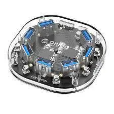 هاب یو اس بی 7 پورت اوریکو Orico 7 Port USB3.0 Transparent HUB H7U-U3 - شمرون شاپ