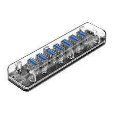 هاب یو اس بی 7 پورت اوریکو Orico 7 Port USB3.0 Transparent HUB F7U-U3 - شمرون شاپ