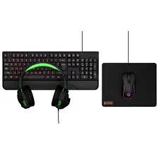 ست گیمینگ کیبورد موس هدفون و پدموس پورودو Porodo 4In1 Gaming Starter Kit PDX213