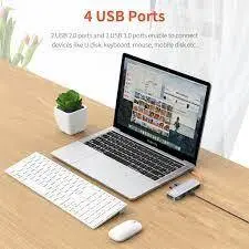 هاب چندکاره 5 پورت تایپ سی راک Rock TR04 Multifunctional Extension Hub Adapter - شمرون شاپ