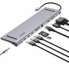 هاب آداپتور تایپ سی چند کاره بیسوس Baseus Enjoyment Type-C 11in1 Hub Adapter