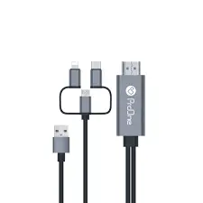 کابل تبدیل HDMI به USB-C / microUSB / لایتنینگ پرووان مدل PCH70 طول 1.8متر - شمرون شاپ