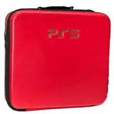 کیف ضد ضربه PlayStation 5 - طرح چرم قرمز - شمرون شاپ