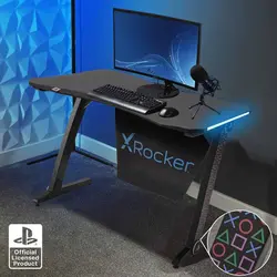 میز گیمینگ ایکس راکر X Rocker PlayStation Borealis Led Gaming Desk - شمرون شاپ