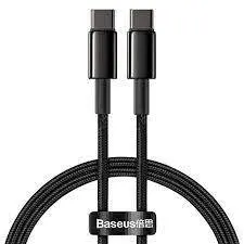 کابل Type C به Type C فست شارژ بیسوس Baseus Tungsten Gold PD QC4 CATWJ-01 طول 1 متر - شمرون شاپ
