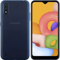 سامسونگ گلکسی A01 ظرفیت 16 گیگ (آبی)-Samsung Galaxy A01 16GB (Blue) به همراه گلس - شمرون شاپ