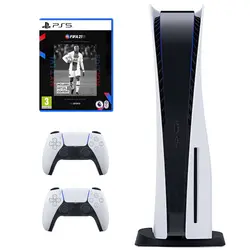 خرید پلی استیشن 5 دیسک خور + یک کنترلر اضافه + بازی FIFA 21 - شمرون شاپ