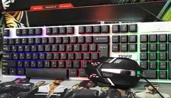ست کیبورد و موس گیمینگ تایگر Keyboard Mouse Gaming Tiger XG-1 RGB - شمرون شاپ