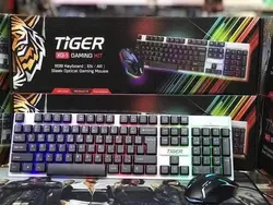 ست کیبورد و موس گیمینگ تایگر Keyboard Mouse Gaming Tiger XG-1 RGB - شمرون شاپ