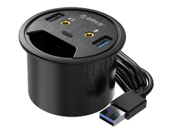 هاب یو اس بی رومیزی اوریکو Orico Desktop Power Grommet Hub DESK-2U1C 1M Cable - شمرون شاپ