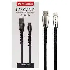 کابل تبدیل USB به USB-C تسکو مدل TCC 187 طول 1 متر - شمرون شاپ
