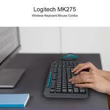 ماوس و کیبورد بی سیم Logitech MK275 مشکی-آبی