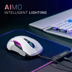 ماوس Roccat KONE AIMO Remastered RGB سفید - شمرون شاپ