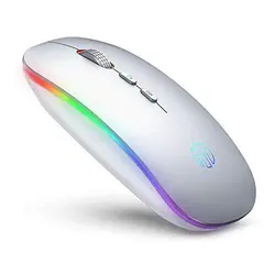 ماوس Inphic M1L RGB بی سیم نقره ای دو دکمه