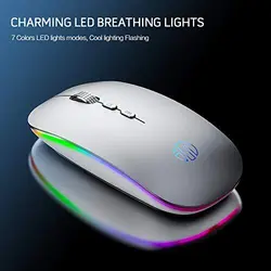 ماوس Inphic M1L RGB بی سیم نقره ای دو دکمه
