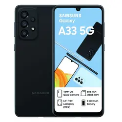 گوشی موبایل سامسونگ مدل Galaxy A33 5G با ظرفیت 128GB و رم 8GB (مشکی) به همراه گلس - شمرون شاپ