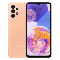 گوشی موبایل سامسونگ مدل (Galaxy A23 (VIETNAM دو سیم‌کارت ظرفیت 64GB و رم 4GB (هلویی) به همراه گلس - شمرون شاپ