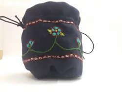 مفشو پته دوزی مدل مهر انبان سرمه ای