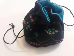 مفشو پته دوزی مدل مهر انبان سرمه ای