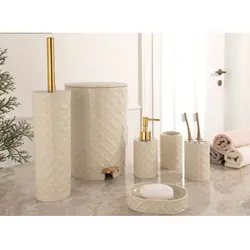 ست سرویس بهداشتی 6 تکه لیمون طرح گل مدل 1760 - فروشگاه اینترنتی شیک گستر