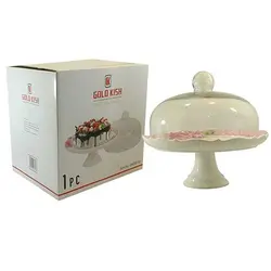 ظرف سرو کیک گلدکیش طرح دکال مدل GK618113 - فروشگاه اینترنتی شیک گستر