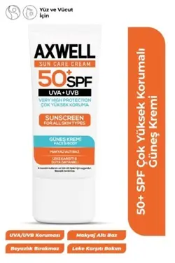 کرم ضد آفتاب و ضد لک Spf 50+ حجم 50 ml اکس‌ول AXWELL