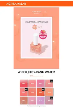 رژگونه مایع مرطوب کننده طبیعی Juicy Pang رنگ Water Blusherشماره OR01 میشا Missha